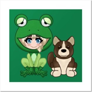 Frog Fiona and Plush Hewie Posters and Art